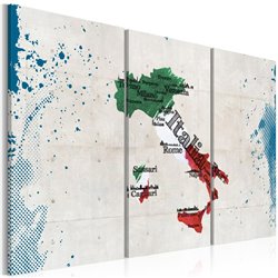 Cuadro Mapa de Italia - tríptico